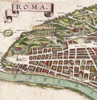 Old Map of Rome Roma, Italy 1652 Antique Vintage Italy  | Vintage Poster Wall Art Print |