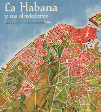 Old Map of Cuba and Habana  | Vintage Poster Wall Art Print |