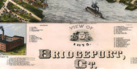 Old Map of Bridgeport, Connecticut United States 1875