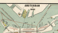 Old Map of Amsterdam Netherlands 1882 Antique Vintage Map  | Vintage Poster Wall Art Print |