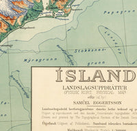 Old Map of Iceland islandia 1928 Vintage map  | Vintage Poster Wall Art Print |