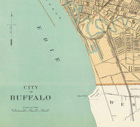 Old Map of Buffalo New York, United States 1895  | Vintage Poster Wall Art Print |