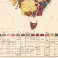 Old Map of Australia Geological 1952 Vintage Map  | Vintage Poster Wall Art Print |