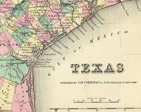 Old Map Texas 1856 United States of America