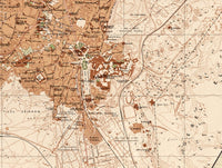 Old Map of Cairo Egypt 1920  | Vintage Poster Wall Art Print |