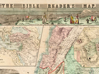 Old Map of Palestine Jerusalem 1873 Bible Readers | Vintage Poster Wall Art Print | Vintage Map