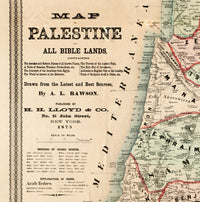 Old Map of Palestine Jerusalem 1873 Bible Readers | Vintage Poster Wall Art Print | Vintage Map