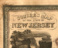 Old Map of New Jersey State 1836  | Vintage Poster Wall Art Print |