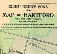 Old Map of Hartford 1903, Connecticut  | Vintage Poster Wall Art Print |