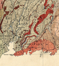 Old Map Connecticut 1906 United States of America  | Vintage Poster Wall Art Print |