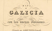 Old Map of Galicia Galiza Espana 1837 Spain  | Vintage Poster Wall Art Print |