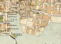 Old Map of Palermo Italy Italia 1930