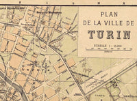 Old Map of Turin Torino Italy Italia 1911  | Vintage Poster Wall Art Print |