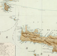 Old Map of Greek Islands Greece 1862 Vintage Map | Vintage Poster Wall Art Print |