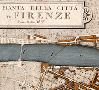Old Map of Florence Firenze 1847 Antique Vintage Italy  | Vintage Poster Wall Art Print |