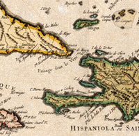 Old Map of Antilles Bahamas, Bahama Islands 1779  | Vintage Poster Wall Art Print |