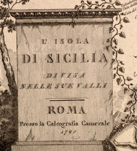 Old Map of Sicily Sicilia, Italia 1790  | Vintage Poster Wall Art Print |