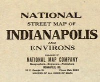 Old Map of Indianapolis 1921  | Vintage Poster Wall Art Print |