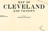 Old Map of Cleveland and Suburbs 1912 Vintage Map | Vintage Poster Wall Art Print |