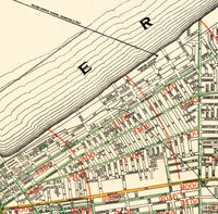 Old Map of Cleveland and Suburbs 1912 Vintage Map | Vintage Poster Wall Art Print |