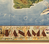 Vintage Map of Panama Canal Zone  | Vintage Poster Wall Art Print |