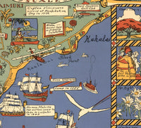 Old Map of Honolulu hawaiian Islands  1927  | Vintage Poster Wall Art Print |