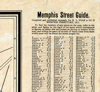 Old map of Memphis Tennessee 1911  | Vintage Poster Wall Art Print |