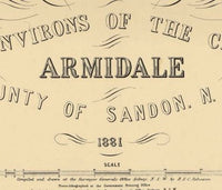 Old Map of Armidale City Australia 1881 Vintage Map  | Vintage Poster Wall Art Print |