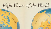 Vintage World Map in Eight Views  | Vintage Poster Wall Art Print | Vintage World Map