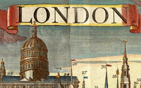 Old View of London , England United Kingdom 1780  | Vintage Poster Wall Art Print |