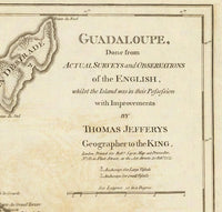 Old Map of Guadeloupe 1775  | Vintage Poster Wall Art Print |