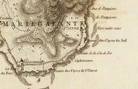 Old Map of Guadeloupe 1775  | Vintage Poster Wall Art Print |