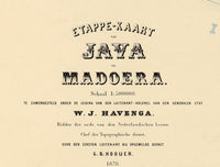 Old Map of Java and Madura Islands Indonesia 1878  | Vintage Poster Wall Art Print |