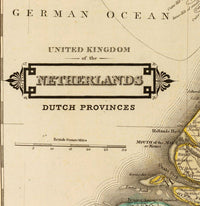 The Netherlands Old Map Hollandia Holland 1831 Vintage Map  | Vintage Poster Wall Art Print |