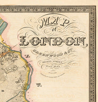 Victorian Old London Map 1830, England  | Vintage Poster Wall Art Print |