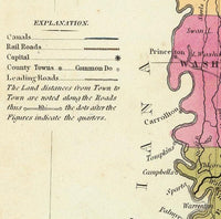 Old Map Mississippi 1846 United States of America  | Vintage Poster Wall Art Print |