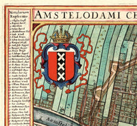 Old Map of Amsterdam The Netherlands 1649 Vintage Map  | Vintage Poster Wall Art Print |