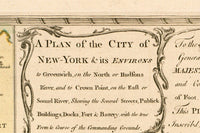 Old Map of ancient New York and Manhattan, 1775  | Vintage Poster Wall Art Print |