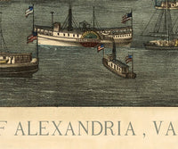 Old Map of Alexandria Virginia Columbia Maryland 1863  | Vintage Poster Wall Art Print |