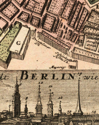 Old Map of Berlin Germany 1739 Vintage Map | Vintage Poster Wall Art Print |