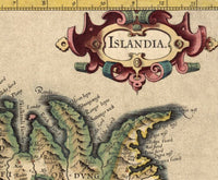 Old Map of Iceland islandia 1606 Vintage Map | Vintage Poster Wall Art Print |