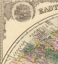 Old Map of the World Map 1875