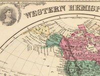 Old Map of the World Map 1875