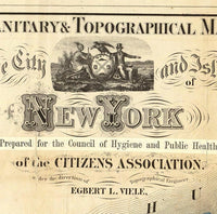 Old Map of New York, 1865 Manhattan  | Vintage Poster Wall Art Print |