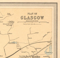 Old Map of Glasgow, Scotland 1912  | Vintage Poster Wall Art Print |