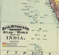 Old Map of India 1897 Asia  | Vintage Poster Wall Art Print |