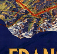 Vintage Poster of Switzerland Suisse Francaise  | Vintage Poster Wall Art Print |