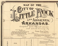 Vintage Map of Little Rock, Arkansas 1882  | Vintage Poster Wall Art Print |