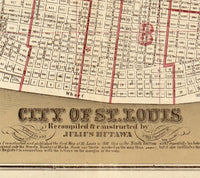 Old map of Saint Louis City St Louis 1870  | Vintage Poster Wall Art Print |