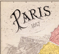 Old Map of Paris 1867 France Vintage Paris Plan  | Vintage Poster Wall Art Print |